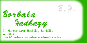 borbala hadhazy business card